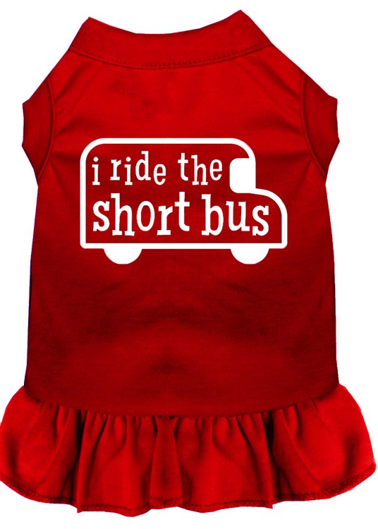 I ride the short bus Screen Print Dress Red Med